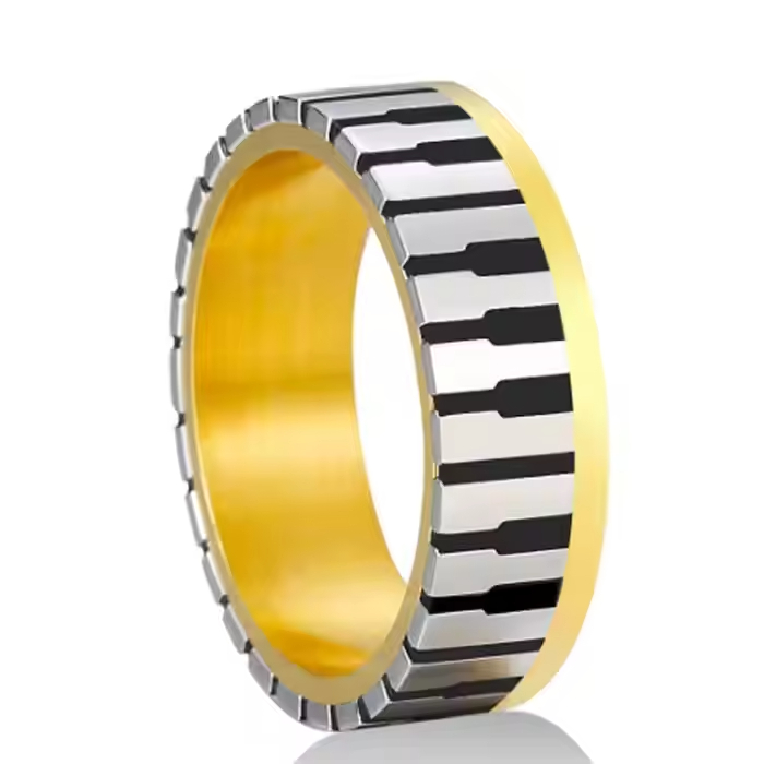 High-End 18K Gold Plated Gear Ring