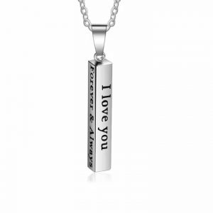Vertical Bar Charm Stainless Steel Chain Necklaces