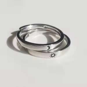 Sun & Moon Couple Ring Set