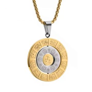 Spin Your Stars – 12 Zodiac Rotating Pendant Necklace