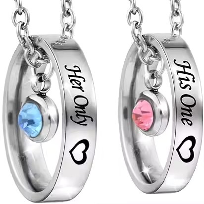 Rhinestone Ring Pendant Necklaces