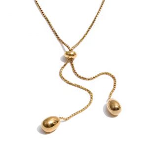 Waterdrop Pendant Necklace Smooth Snake Shaped